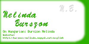 melinda burszon business card